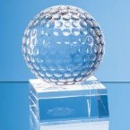 4.5cm Optical Crystal Golf Ball Mounted on a Clear Crystal Base