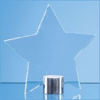11.5cm Clear Glass Star Mounted on a Bru