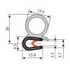 13.8 x 20 PVC - EPDM Sealing Profile