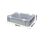 Basicline Range Euro Container Case (300 x 200 x 85mm) with Clear Lids and Hand Grips