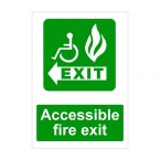 Accessible Fire Exit Left Arrow Sign
