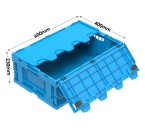 WALTHER Folding Container With Attached Hinged Lid in Blue (600 x 400 x 230mm)