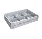 Glassware Stacking Crate (600 x 400 x 120mm) with 6 (181 x 173mm) Cells - Ventilated Sides and Base
