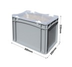 Basicline Range Euro Container Case (300 x 200 x 235mm) with Clear Lids and Hand Grips