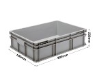 Grey Range Euro Container - 90 Litre (800 x 600 x 220mm)
