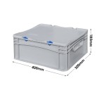 Basicline Euro Container Cases (400 x 300 x 185mm) with Hand Grips