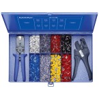 Steel assortment box with Insulated cable end-sleeves and tools