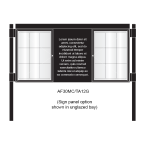 3 bay, single-sided, A1, A-Multi Contemporary aluminium noticeboard, 2 bays glazed