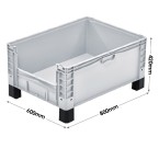 Basicline Plus (800 x 600 x 420mm) Open End Euro Picking Container With Feet
