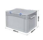 Basicline Euro Container Cases (400 x 300 x 285mm) with Hand Grips