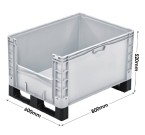 Basicline Plus (800 x 600 x 520mm) Open End Euro Picking Container With Runners