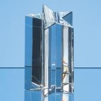 13.5cm Optical Crystal 5 Pointed Star Column Award