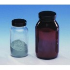 AJ Cope Wide Mouth Bottles 125ml Amber Glass BR402-34 - Wide-mouth bottles&#44; with black plastic cap