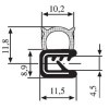 11.8 x 10.2 Black EPDM Door Profile