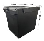 Extra Large Attached Lid Containers (750 x 570 x 630mm) 165 Litres