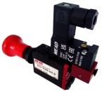 PTO Switch 6mm Red Knob White Indicator, Sol. Pilot, 24VDC