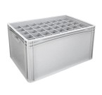 Glassware Stacking Crate (600 x 400 x 320mm) with 40 (66 x 67mm) Cells - Solid Sides and Base