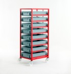 Mobile Tray Rack complete with 8 x Euro containers 120mm high (200kg)