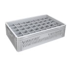 Glassware Stacking Crate (600 x 400 x 170mm) with 40 (66 x 67mm) Cells - Ventilated Sides and Base
