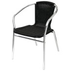 Aluminium and Black Wicker Chair