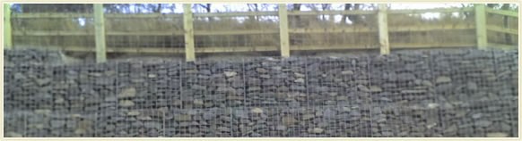 Stepped Gabion Wall for Laser