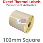 102102DTNPE1-500, 102mm x 102mm, Grey, Direct Thermal Labels, Permanent Adhesive, 500 per roll, For Small Desktop Label Printers