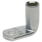 Angled tubular cable lugs, standard type without inspection hole, 70 mm², M14, 90° offset, Cu tinned