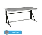 Adjustable Height Cantilever Workbenches (300 KG Capacity) with Lino Worktop