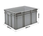 Grey Range Euro Container 175 Litres (800 x 600 x 425mm) Ribbed Base