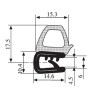14.6 x 17.5 PVC - EPDM Sealing Profile