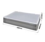Basicline Euro Container Case (600 X 400 X 135MM) with Clear Lids and Hand Grips