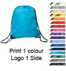 Drawstring Bags - Polyester Nylon Look - 1 colour 1 side