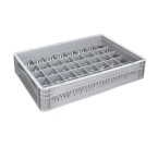 Glassware Stacking Crate (600 x 400 x 120mm) with 40 (66 x 67mm) Cells - Ventilated Sides and Base