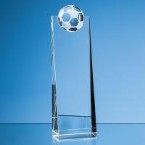 24cm Optical Crystal Football Rectangle Award