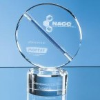 23.5cm Optical Crystal Mounted Circle Award