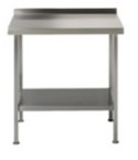 RET1573 - Parry Flat pack wall stainless steel table with 1 shelf.