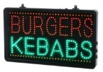 LED Light Up Burgers & Kebabs Sign LD020
