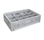 Glassware Stacking Crate (600 x 400 x 170mm) with 12 (135 x 114mm) Cells - Ventilated Sides and Base