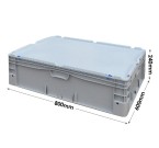 Basicline Plus Euro Container Case with Hand Grips (800 x 600 x 240mm)
