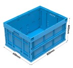 WALTHER Folding Container in Blue (800 x 600 x 445mm)