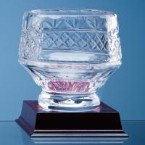 12cm Lead Crystal Panelled Heeled Bowl