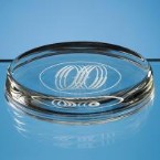 10cm Oval Glass Paperweight