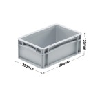 Basicline Range (300 x 200 x 120mm) Euro Container with Hand Grips