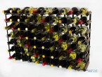 Classic 70 bottle dark oak stained wood and black metal wine rack ready assembled