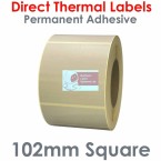 102102DTNPE1-1000, 102mm x 102mm, Grey, Direct Thermal Labels, Permanent Adhesive, 1,000 per roll, For Larger Label Printers