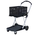 Clever Folding Trolley with One Folding Box in Black Or Red (Capacity 60kg)
