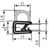 11.8 x 11 Black EPDM Door Profile