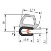 13.6 x 16 PVC - EPDM Sealing Profile