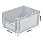 Basicline Plus (800 x 600 x 420mm) Open End Euro Picking Container
