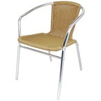 Aluminium and Natural Wicker Chair
